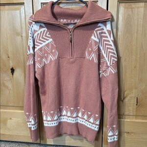 Pink quarter zip sweater